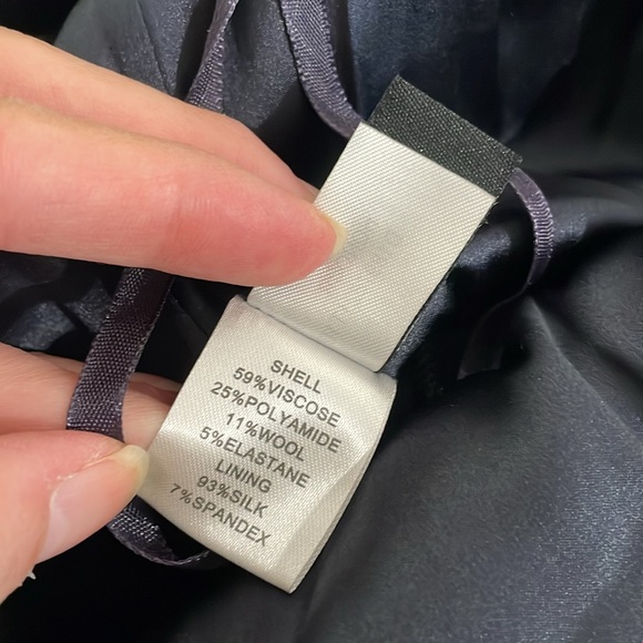 Diane von Furstenberg Women’s 2 Wool Blend Dress Sleeveless Navy Blue Pockets - Picture 9 of 10